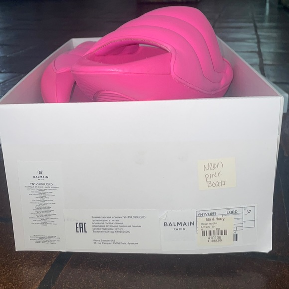 Balmain Paris BIT Quilted Leather Slides - Picture 3 of 3